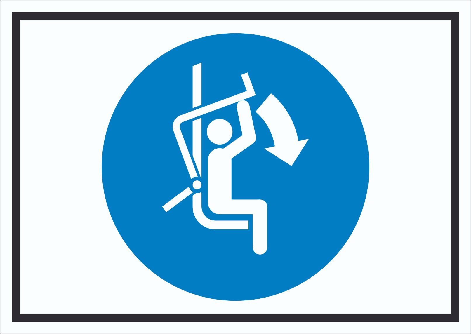 HB-Druck Hinweisschild Sicherheitsbügel des Sessellifts schließen Symbol Schild, wetterfest, stabil, UV-beständig, kratzfest