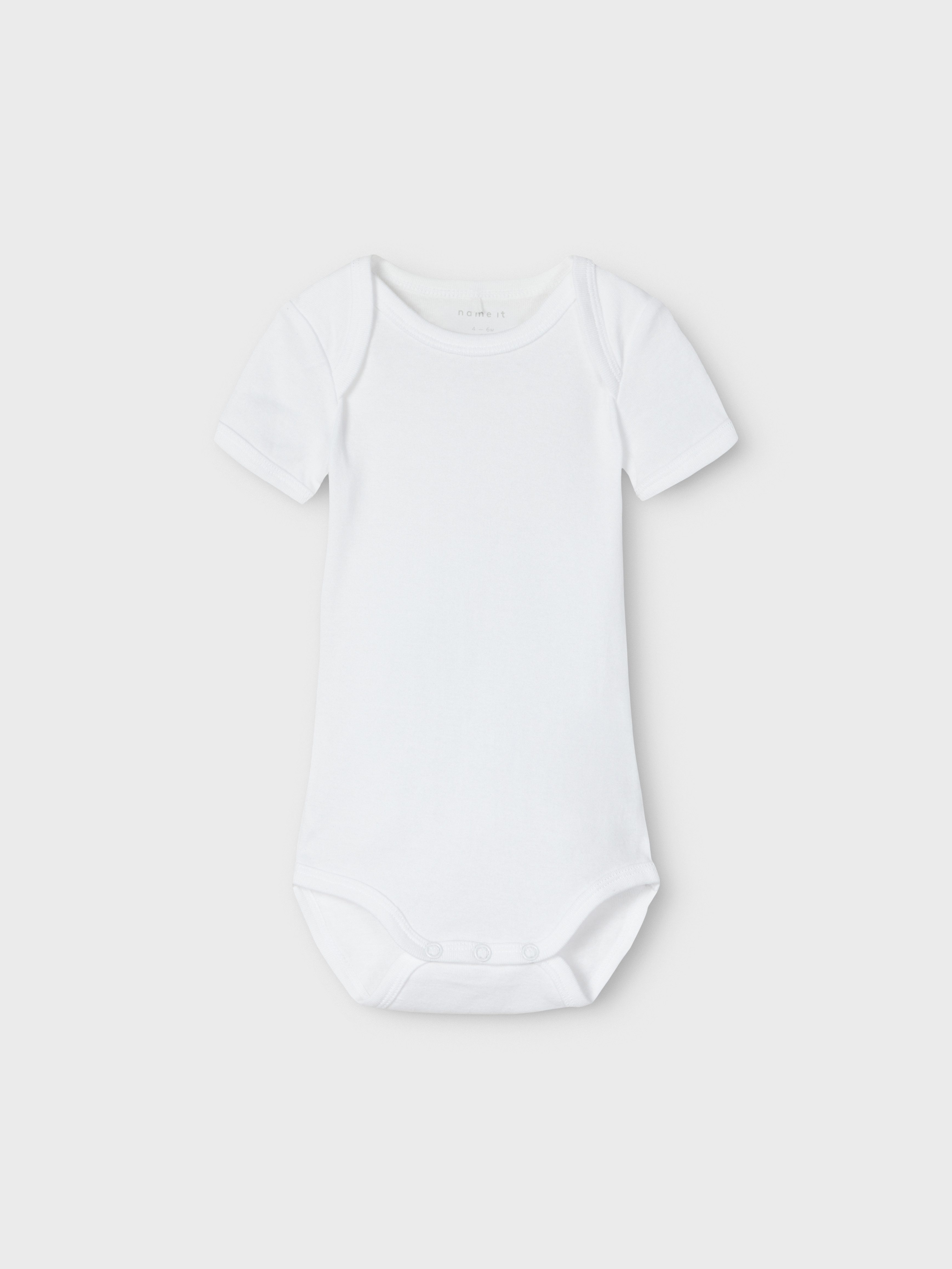 Name It Body NBNBODY 3P SS SOLID WHITE 4 NOOS (Packung, 3-tlg)