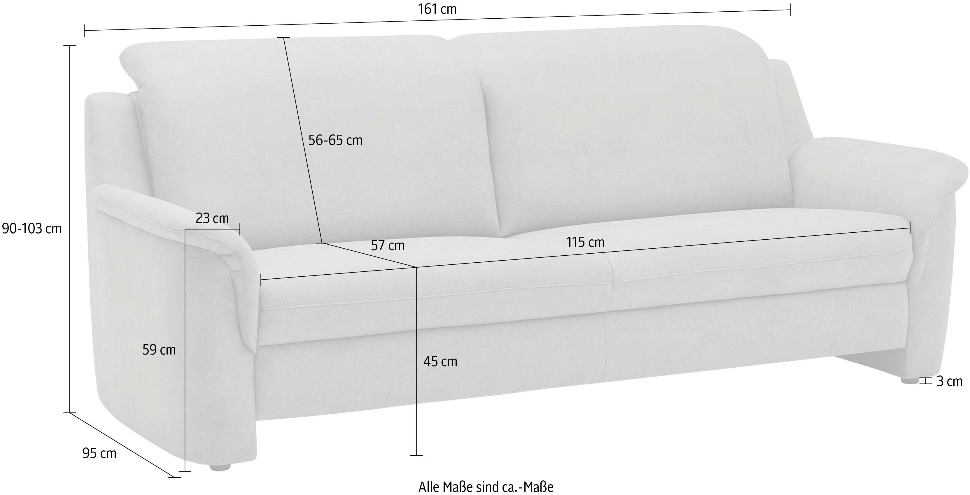 VILLA inklusive Breite Garda, Teile, Kopfteilverstellung, 2-Sitzer 1 BECK 222cm