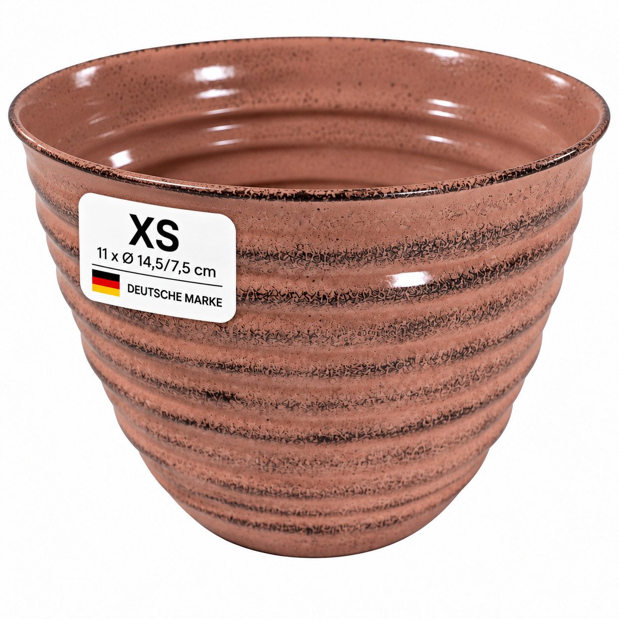 NATIV Blumentopf Pflanztopf Metall, Keramik-Optik, handgefertigt Größe XS-XL, besonders leicht