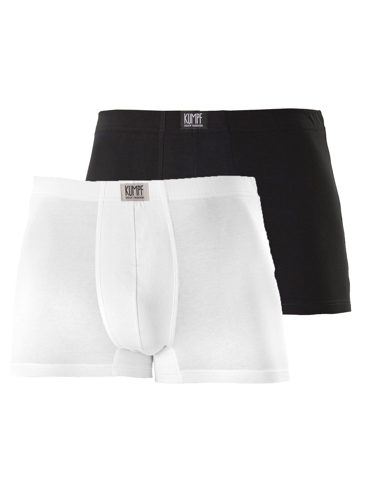 KUMPF Retro Pants 2er Sparpack Herren Pants Bio Cotton (Spar-Set, 2-St) hohe Markenqualität schwarz weiss | Unterhosen