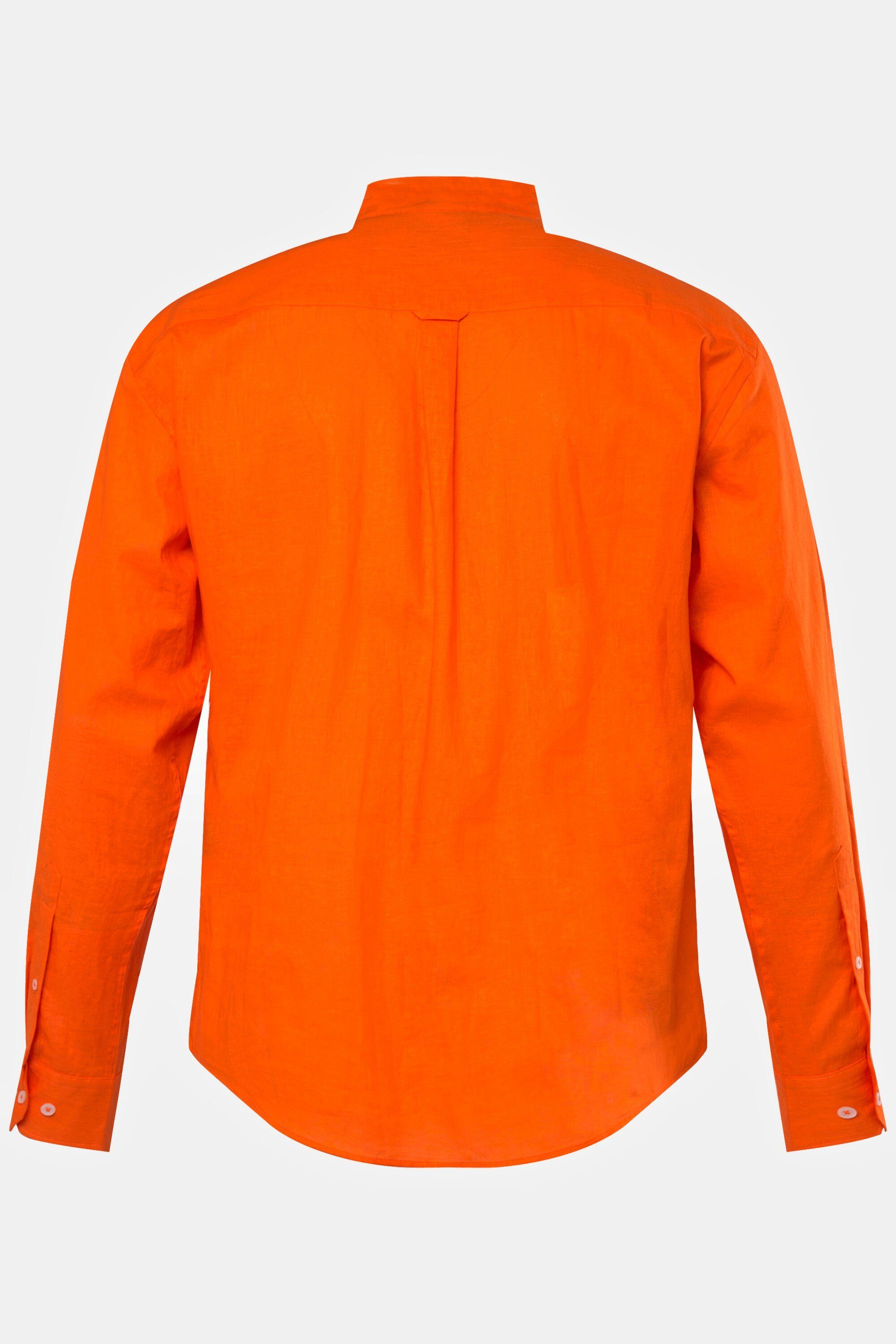 JP1880 Businesshemd Hemd Langarm Leinenmix Stehkragen Modern Fit