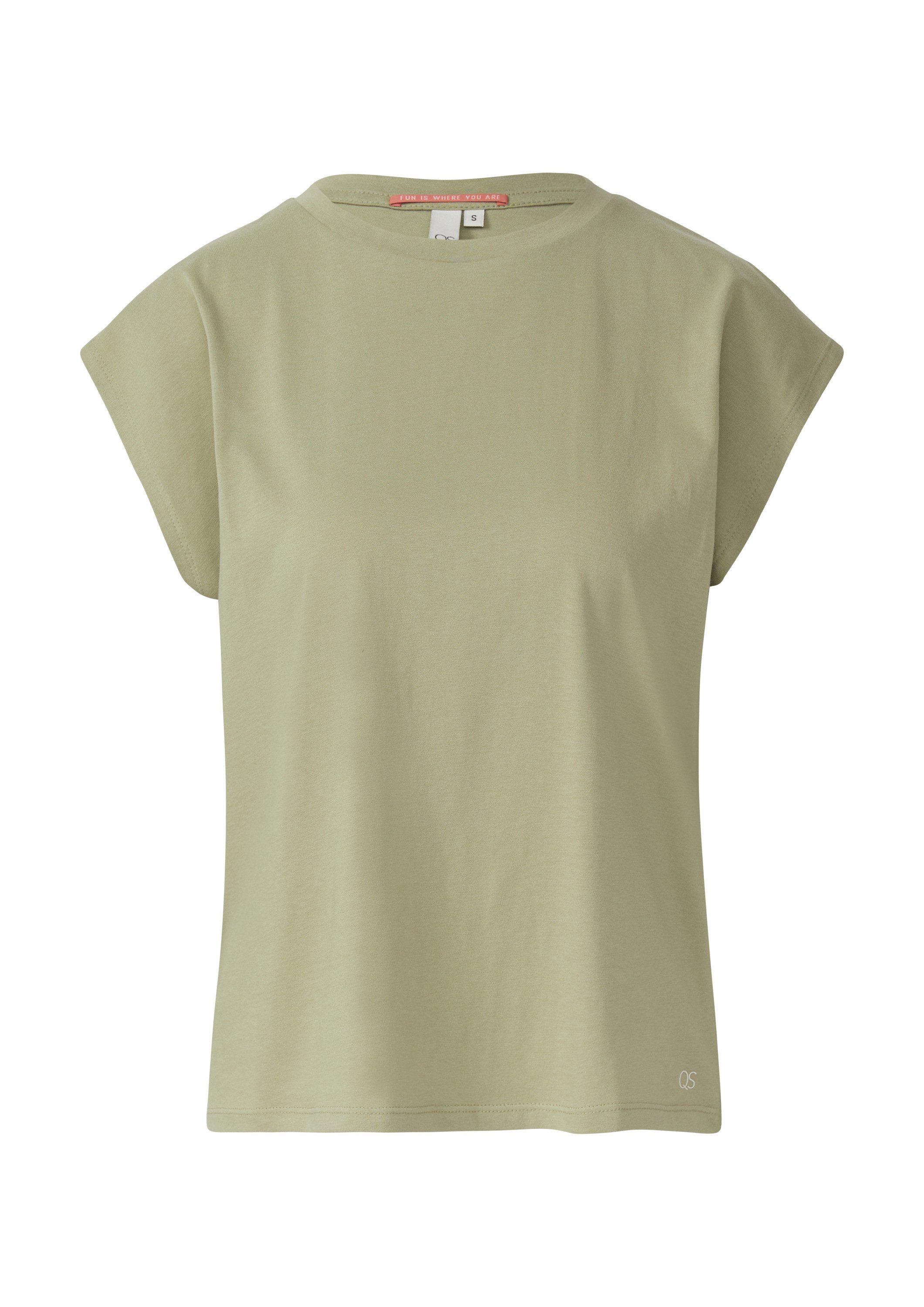 QS Kurzarmshirt T-Shirt T-Shirt mit leicht überschnittenen Schultern günstig online kaufen