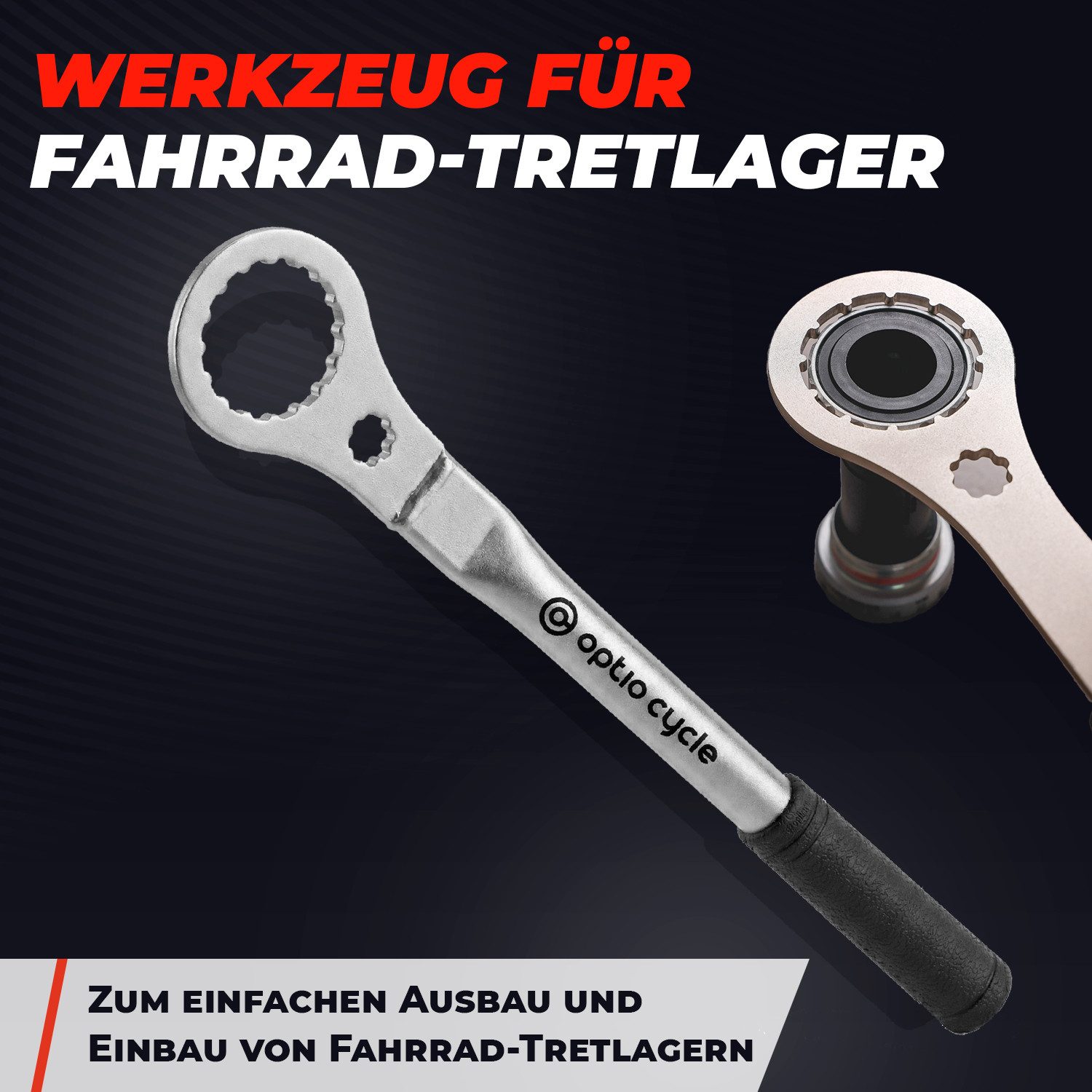 Optio Cylce Tretlagerschlüssel Optio Cycle Tretlager Werkzeug - Hollowtech Centerlock Schlüssel