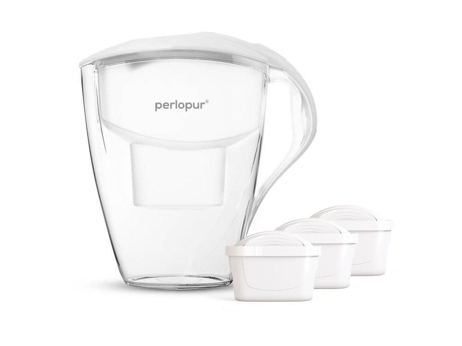 PerloPur Wasserfilter PearlCo Starterpaket Astra LED (weiß) – inkl. 3 Filterkartuschen