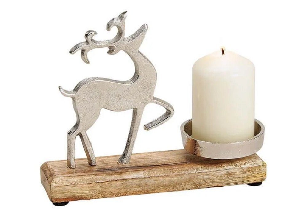 Windlicht Kerzenhalter Elche Hirsch Metall Mango Stück