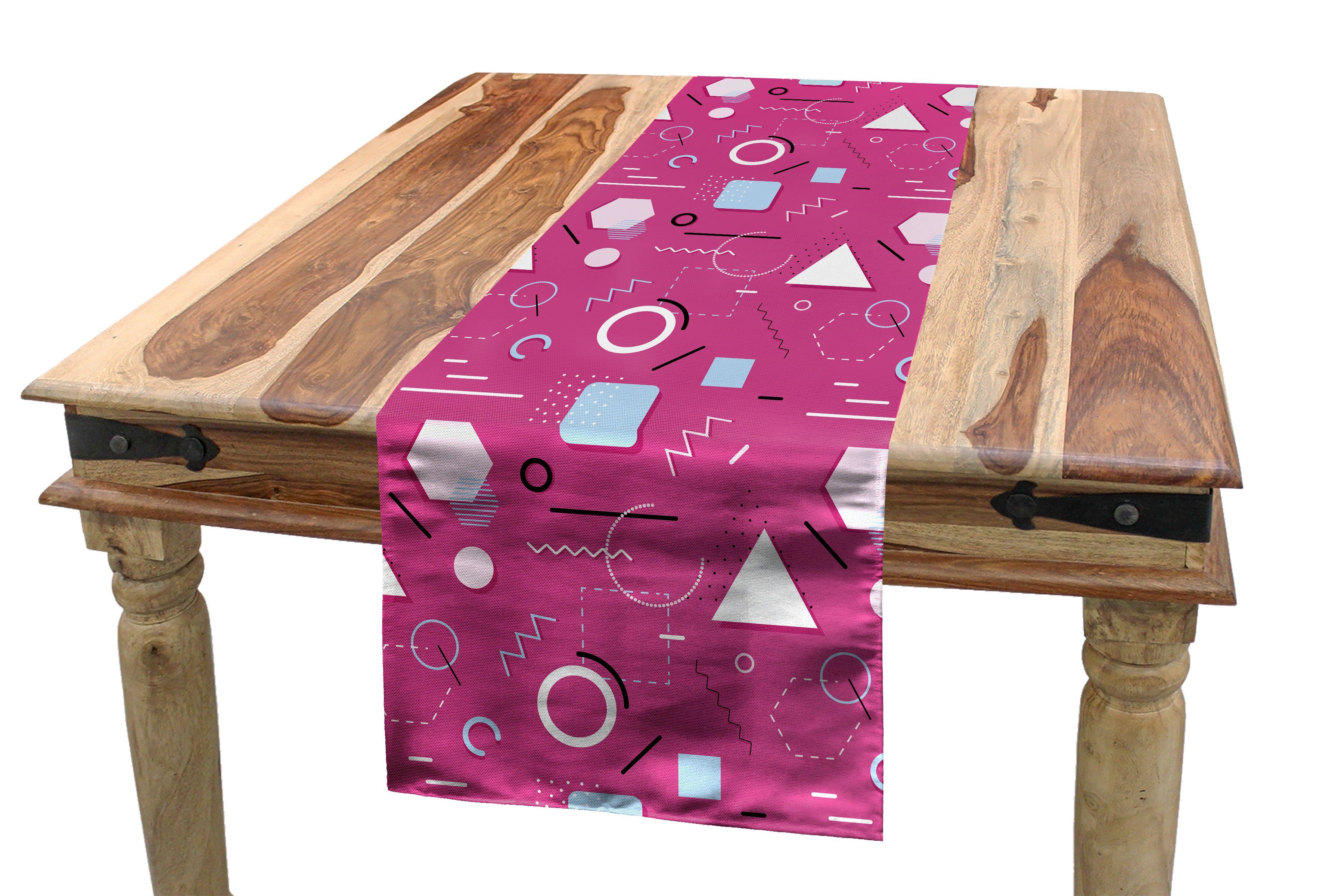 Abakuhaus Tischläufer Esszimmer Küche Rechteckiger Dekorativer Tischläufer, Geometrisch Memphis Style Design
