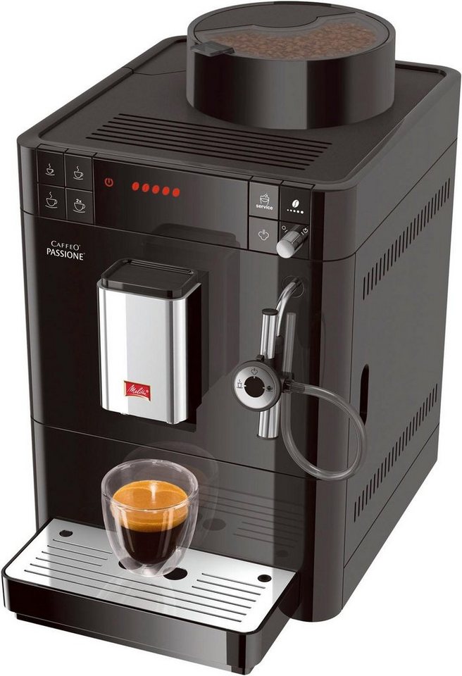 Melitta Kaffeevollautomat Passione® F53/0-102 schwarz, Tassengenau frisch  gemahlen, Service-Taste für Entkalkung &