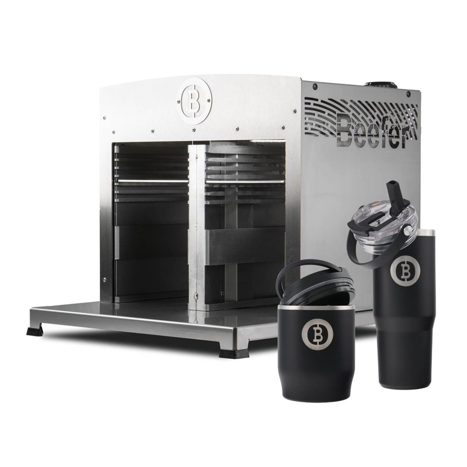 Beefer Gasgrill BEEFER Twin Pro DE/AT 50 mbar Propan mit Trennwand 800°C Oberhitzegril