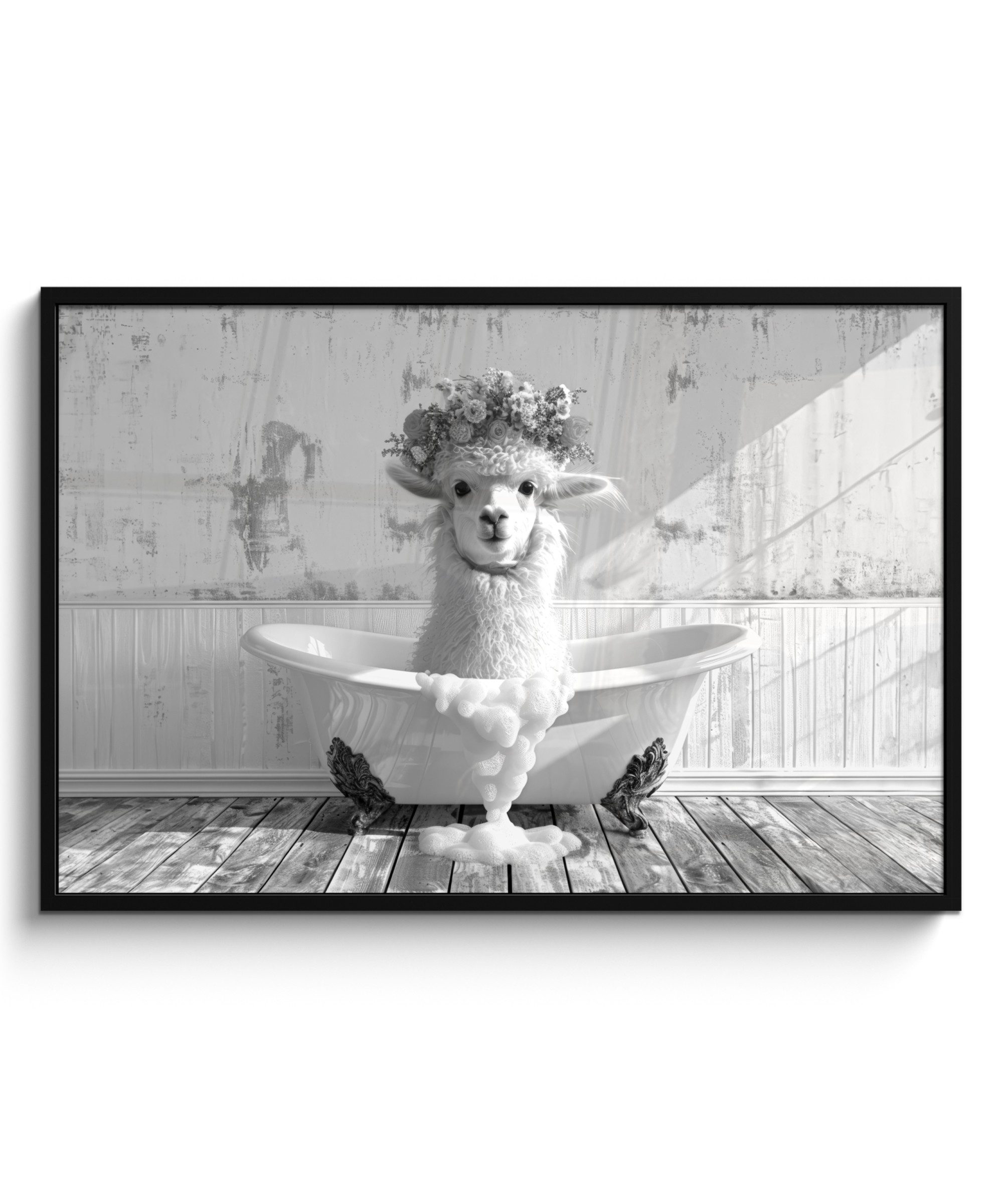 MuchoWow Poster Alpaka - Blumen - günstig online kaufen