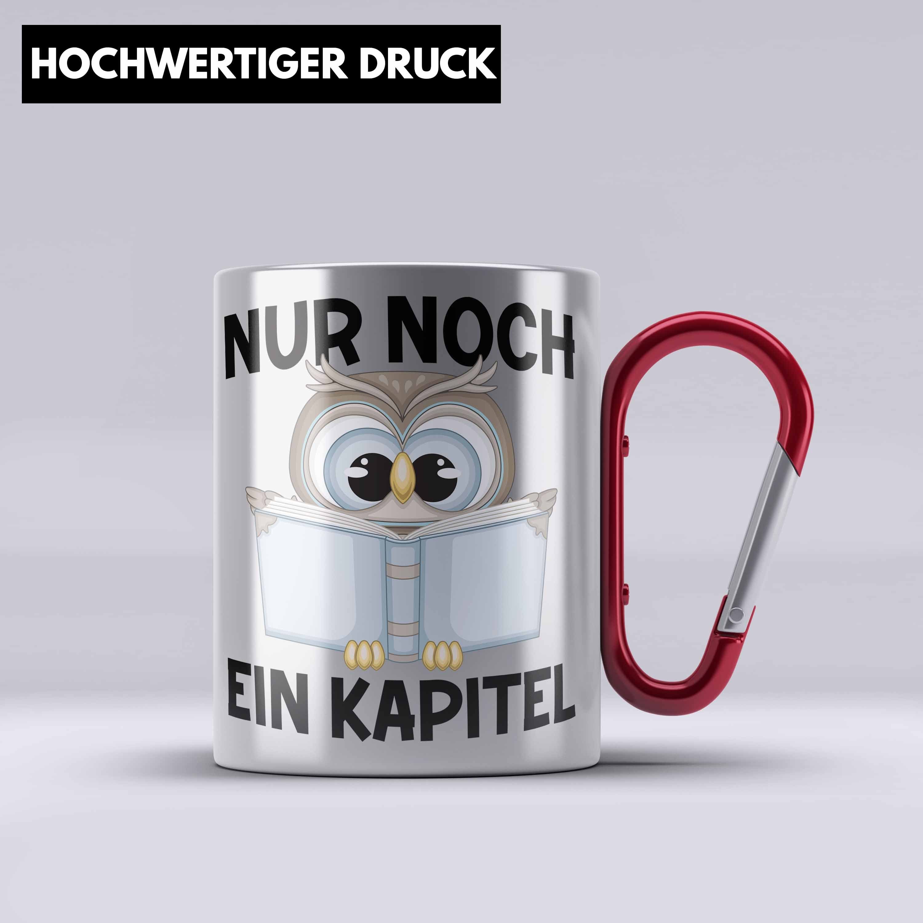 Edelstahl Thermotasse Edel Edelstahl Lesen Trendation Leser Buch Geschenkidee Rot Leseratte Tasse