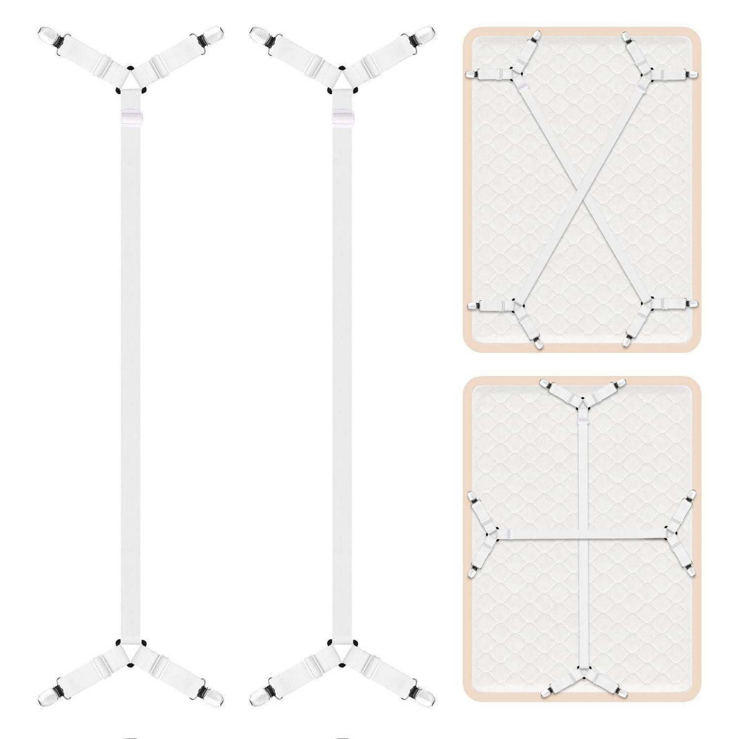 LuxusKollektion Spanngurt Dreiecksspanner verstellbar 80-290cm Weiß (2-St)
