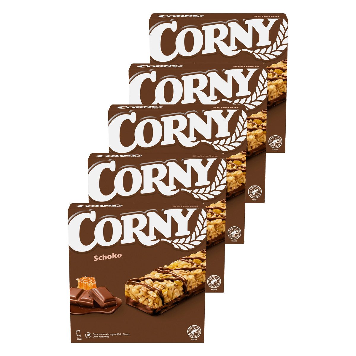 CORNY Cerealien, Corny Schoko Riegel Mandeln Erdnüssen und Bienenhonig 150g 5er Pack