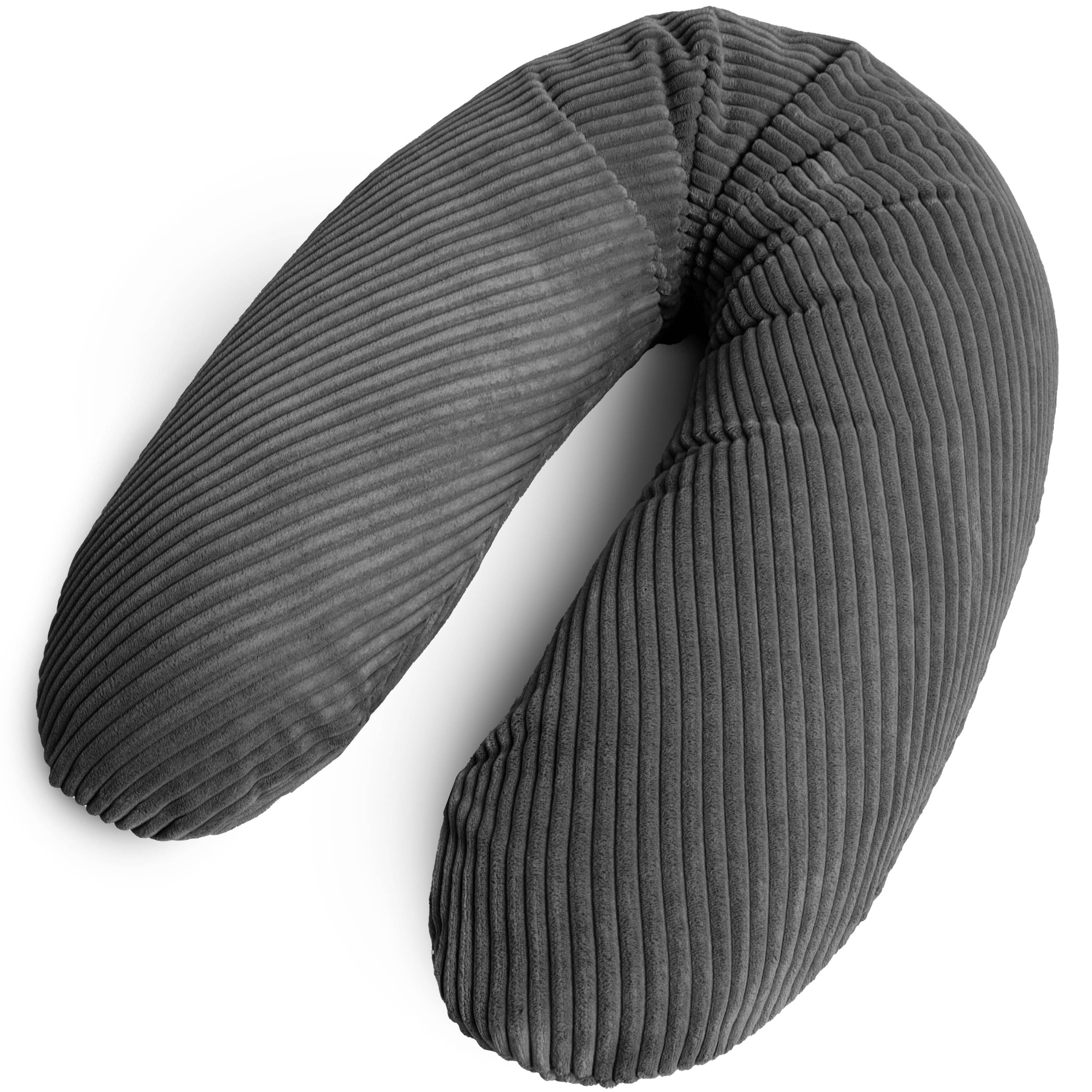 Amilian Stillkissen XXL 170 cm Schwangerschaftskissen Seitenschläferkissen U-Form, Set, mit Bezug, Cord-Optik, geräuscharm, Made in EU