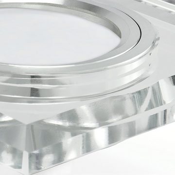 SSC-LUXon LED Einbaustrahler Eckige Glas Einbauleuchte klar spiegelnd, Alu Innenring
