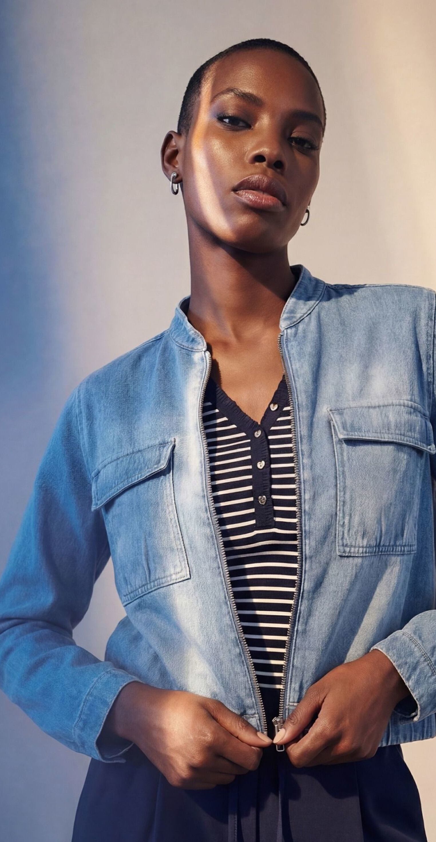 Zero Jackenblazer Damen mit Reißverschluss Plain/ohne Details
