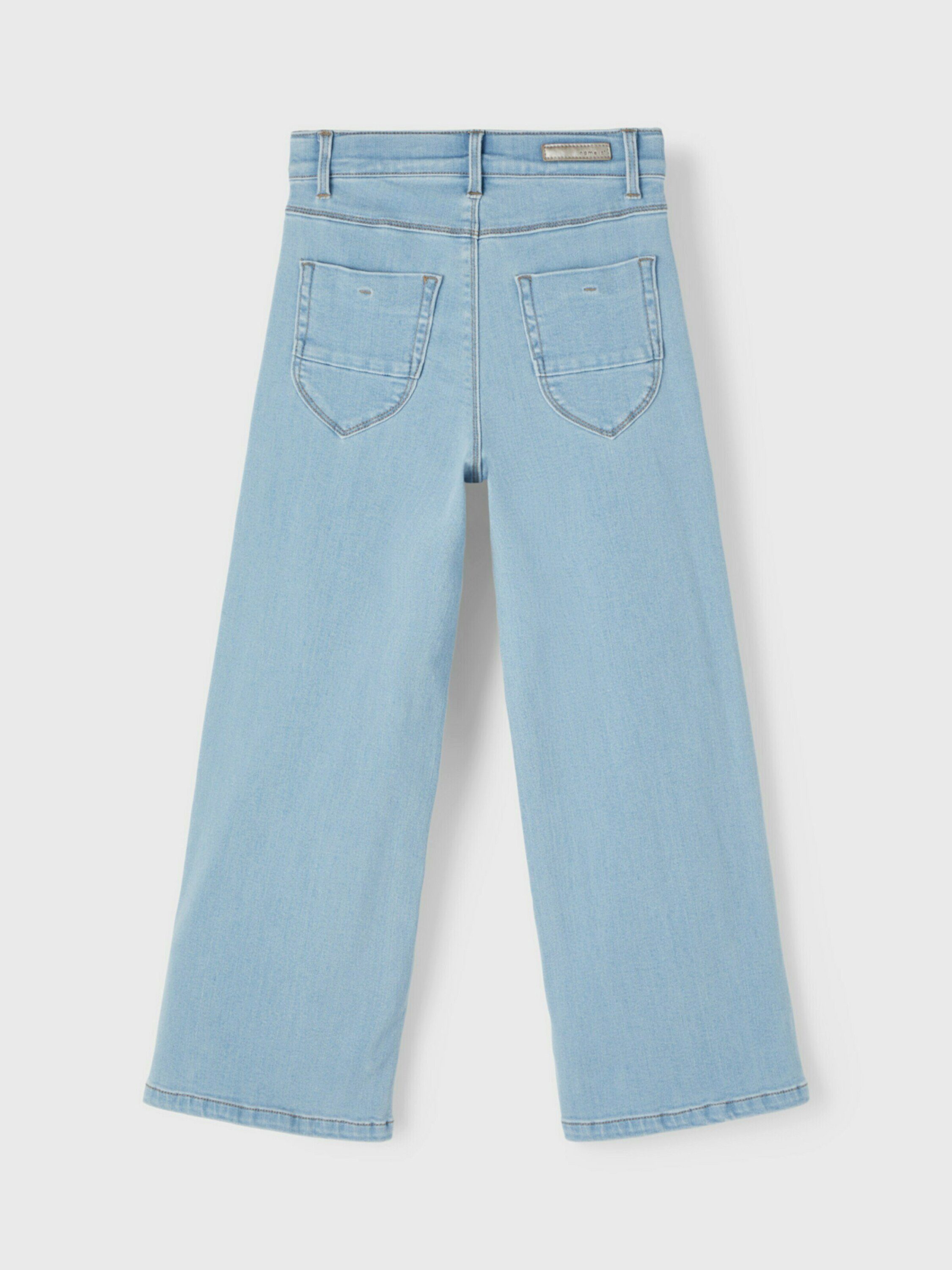 Name It Weite Jeans (1-tlg) Falten light blue denim