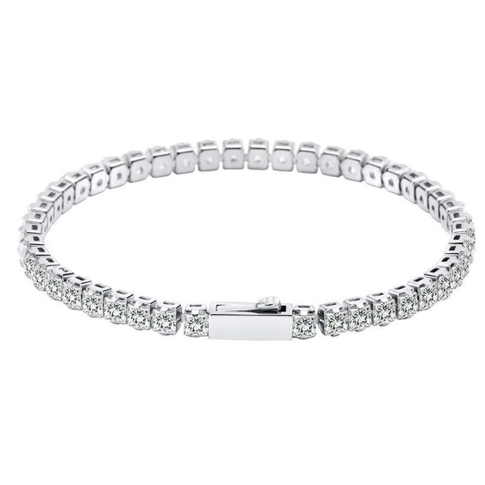 Tennisarmband Damen Tennisarmband 4mm Silber 20cm 18cm