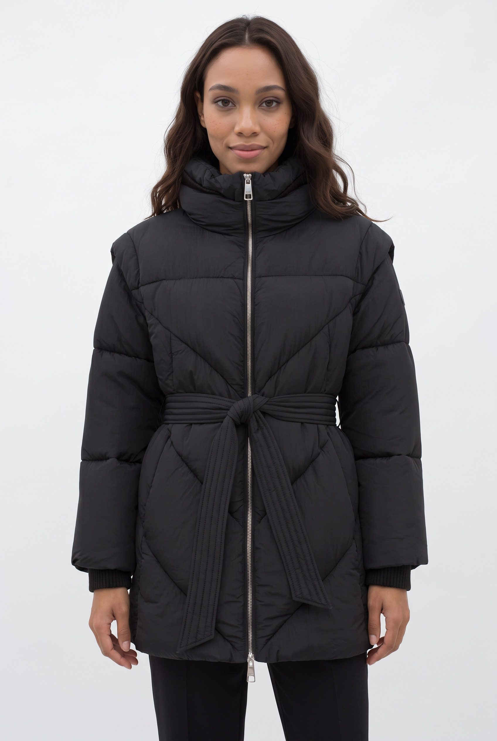 BOSS ORANGE Steppjacke Piobella Premium Damenmode Regular Fit, tailliert, mit Gürtel