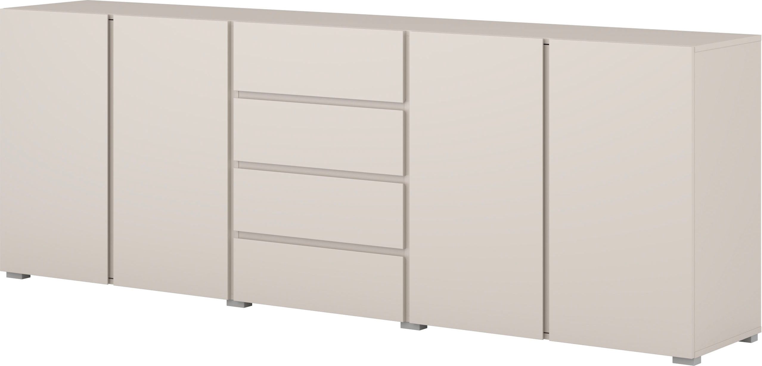 OTTO home Sideboard Metric,Breite 222 cm, grifflose Kommode 4 Türen/4 Schubkästen, Schubladenschrank mit viel Stauraum, Einlegeböden verstellbar