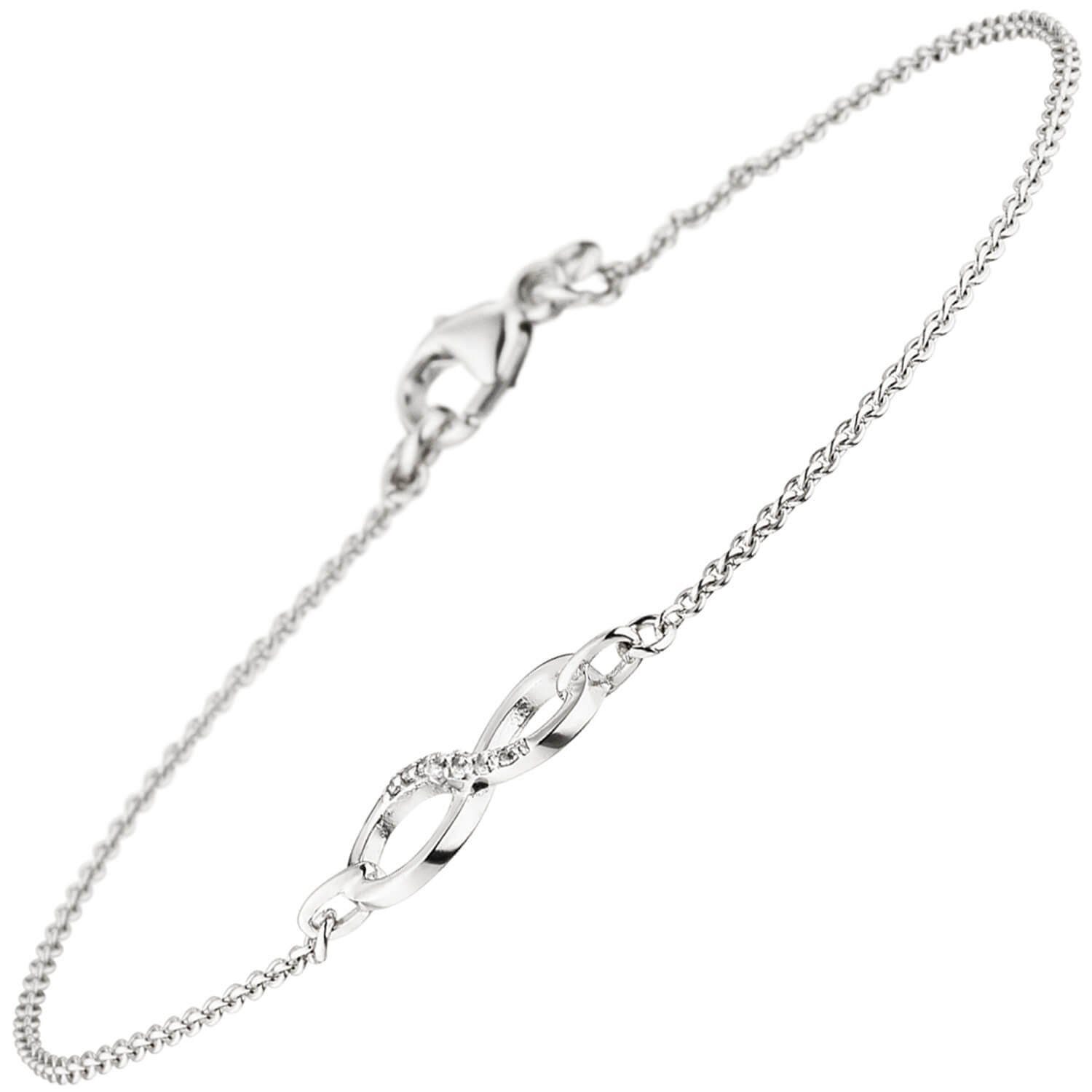 Ankerarmband, 1,1mm Schmuck 17,5cm - Silber, Unendlichkeit Krone Armband Infinity, 925 19,5 Silberarmband