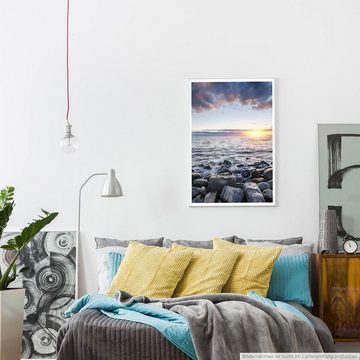 Sinus Art Poster Landschaftsfotografie 60x90cm Poster Sonnenaufgang am Kimmeridge Strand Dorset UK