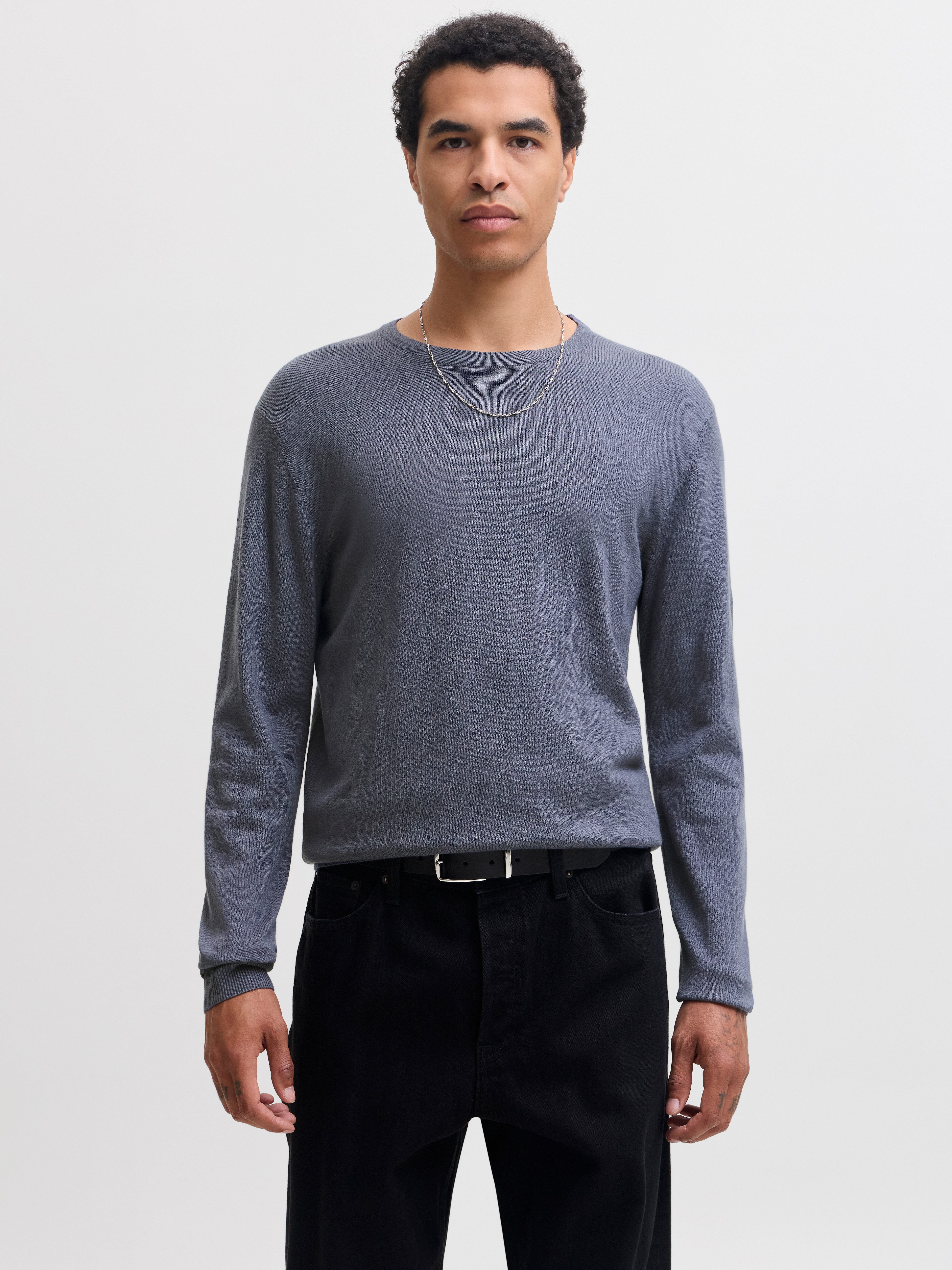 Jack & Jones Rundhalspullover JJEEMIL KNIT CREW NECK NOOS Baumwollmischung, regular fit