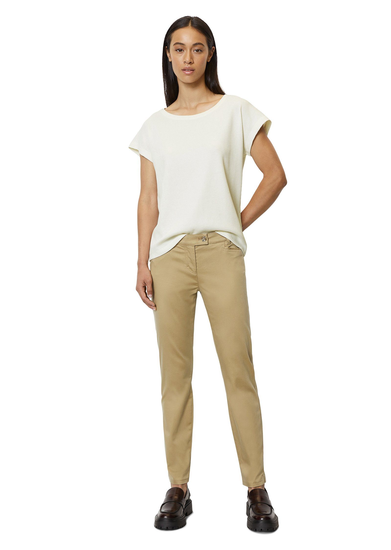 Marc O'Polo Chinohose aus Smooth Stretch braun Sateen