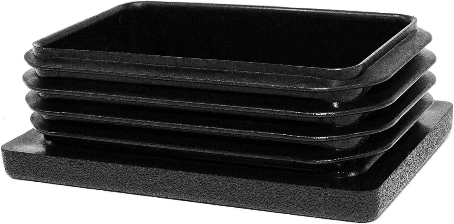 Enkotrade Endkappe Lamellenstopfen rechteckig, (4-St), Schwarz, rechteckig, 20 x 10 mm, UV-beständig. Made in Germany