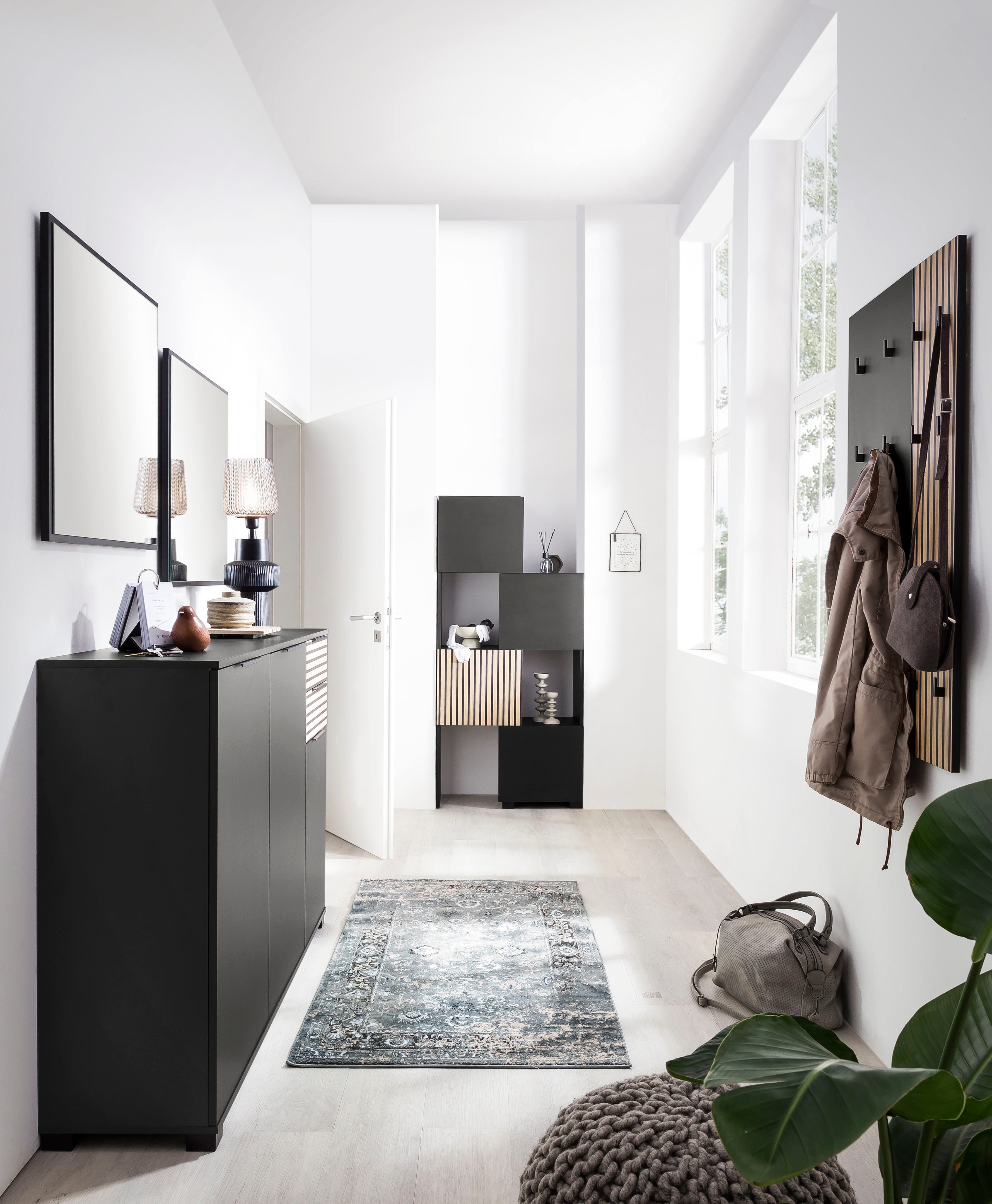 welltime Garderobenpaneel Alexa, Breite 73 cm made in Germany, Mit Akustikprint, 16 Kleiderhaken