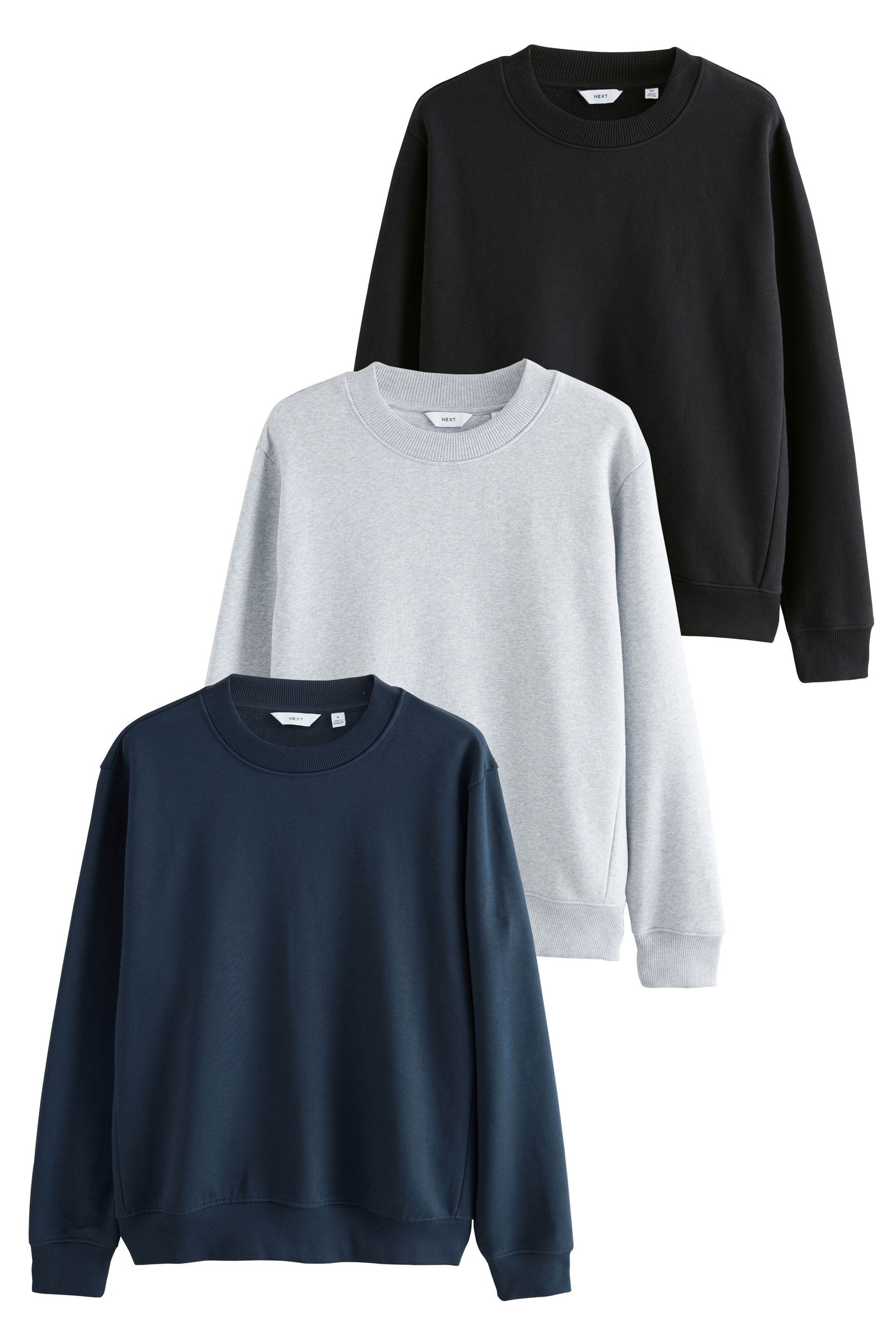 Sweater 3er-Pack Jersey-Sweatshirts mit Rundhalsausschnitt