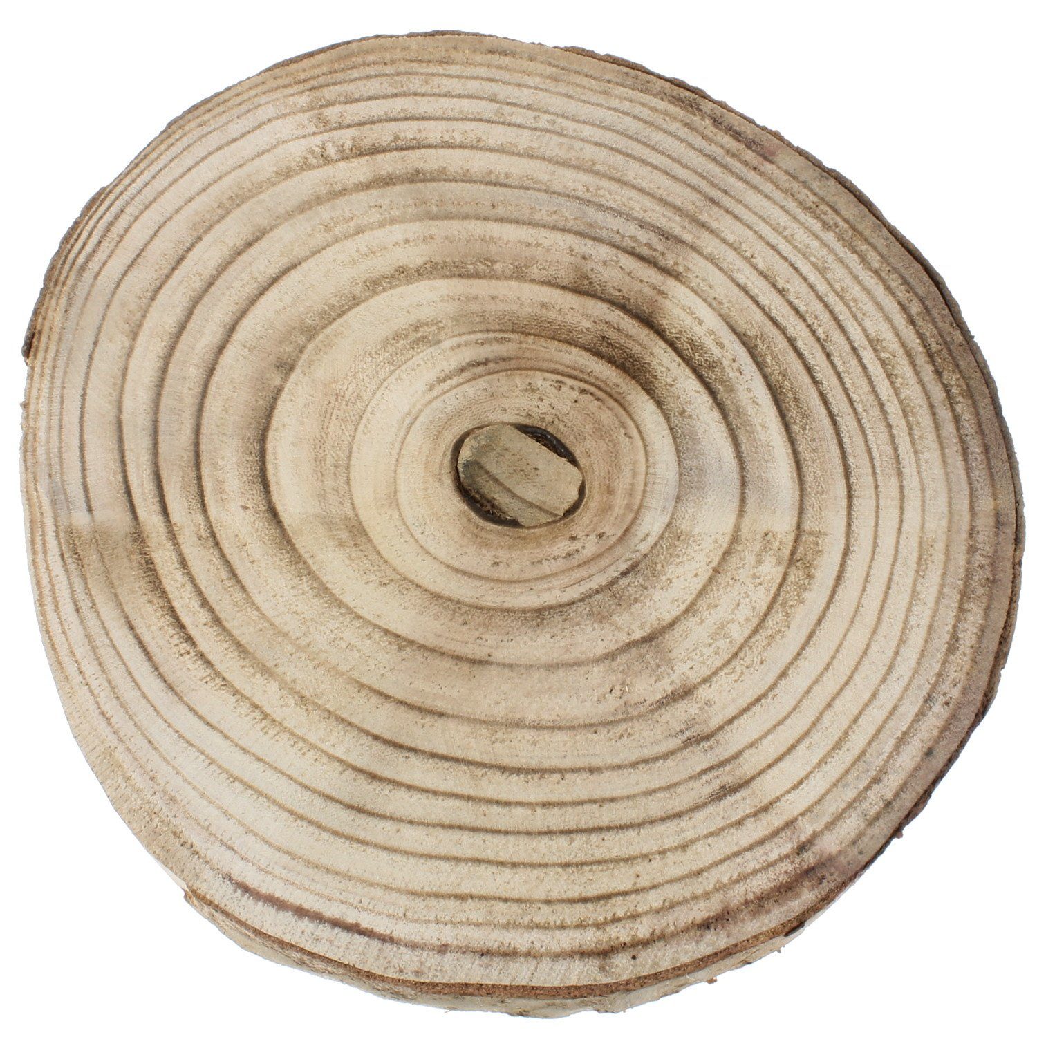 Macosa Home Dekofigur Deko Baumscheibe Ø29 cm Dekoscheibe naturbelassen mit Rind