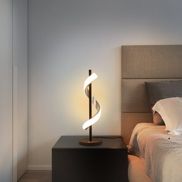 ZMH LED Tischleuchte Touch Schreibtischlampe mit 2.1M Kabel in wellenformigen Design, Dimmbar, LED-3000K, Warmweiß