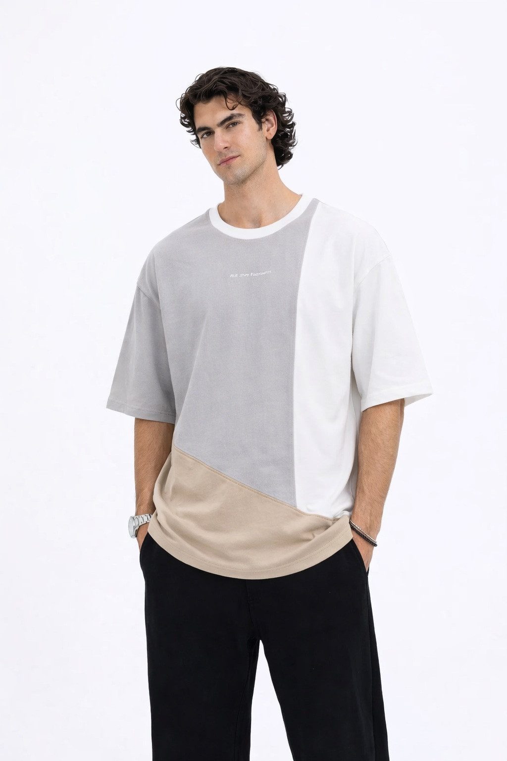 Megaman Jeans T-Shirt Herren Oversize T-Shirt Sommer Heavy Weight Basic Shirt Premium OH-42