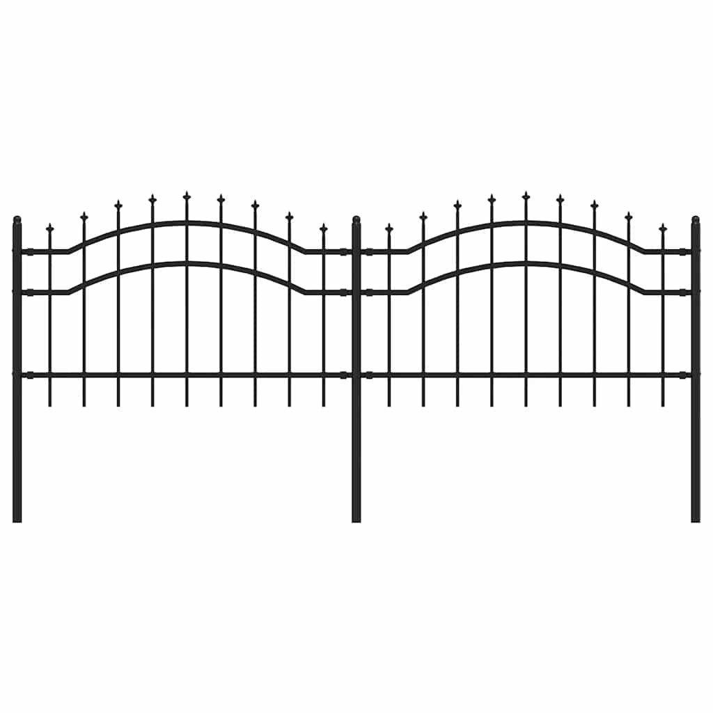 vidaXL Gartenzaun Gartenzaun Woerden mit Speerspitze Schwarz 240 x 75 cm Stahl, (1-St)