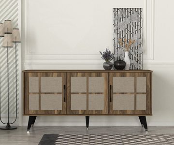 moebel17 Kommode Sideboard Logan Walnuss Grau