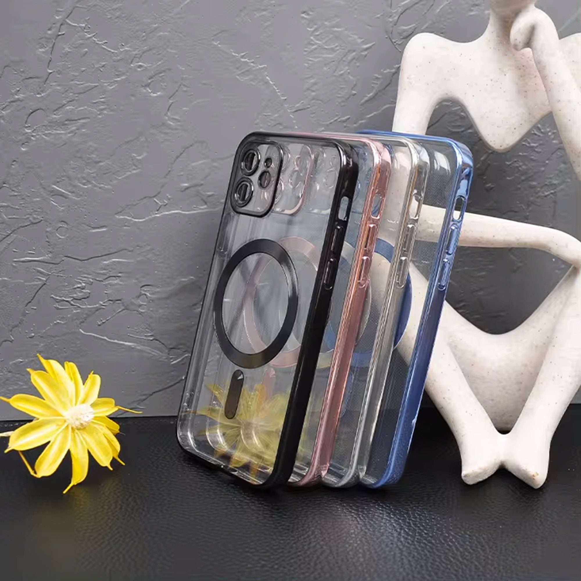 Wörleonline Handyhülle für Apple iPhone 11 mit integriertem Kameraschutz, TPU Schutzhülle, MagSafe kompatible Hülle