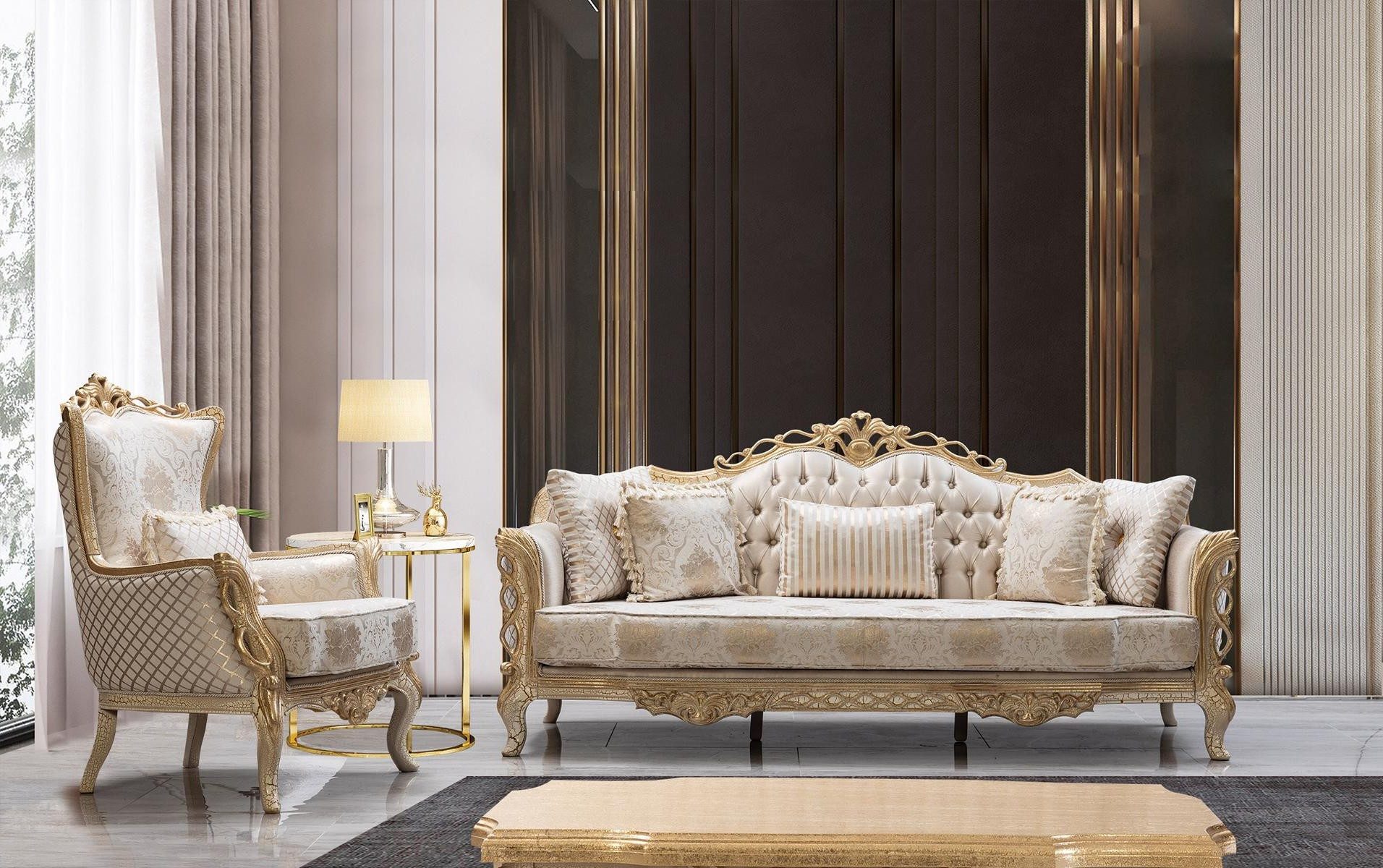 Xlmoebel Polstergarnitur Luxuriöse Sofagarnitur 3+1 Textil für Ihr Wohnzimmer, (2-tlg), Made in Europa