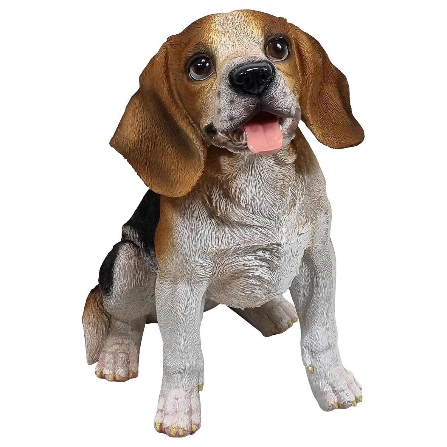 colourliving Tierfigur Beagle Figur sitzend Hundefigur lebensecht Hundefiguren (1x sitzend), handbemalt, wetterfest, lebensecht wirkend