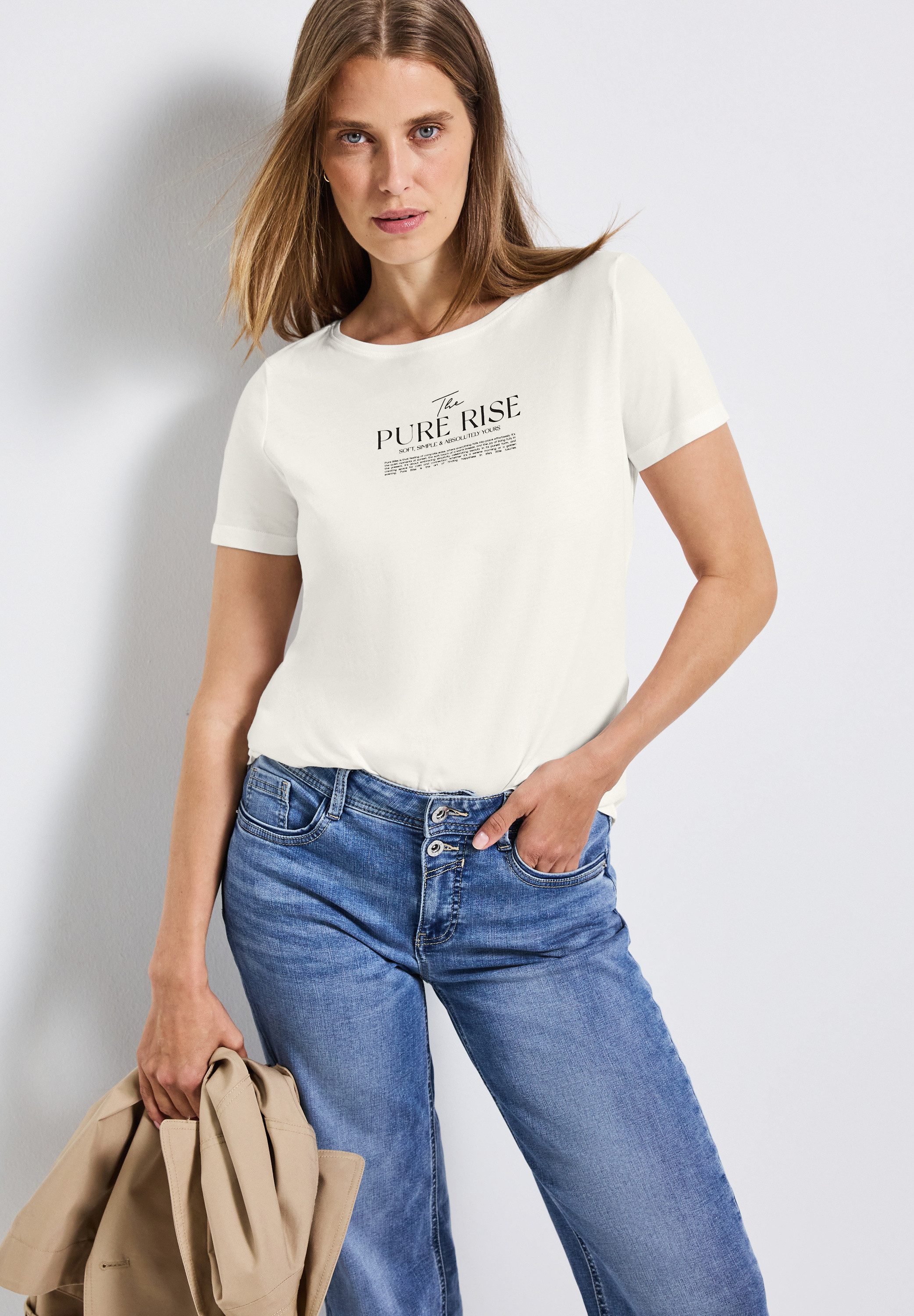STREET ONE T-Shirt mit Wording Artwork günstig online kaufen