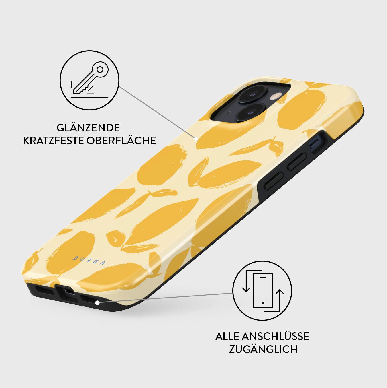 BURGA Handyhülle Tough MagSafe Case Lemon Tart iPhone 15