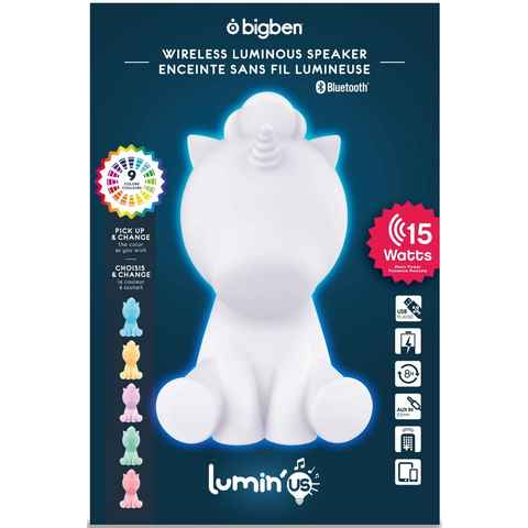 BigBen Lautsprecher Lumin´Us Unicorn Einhorn LED Figur USB MP3 AU359374 Portable-Lautsprecher