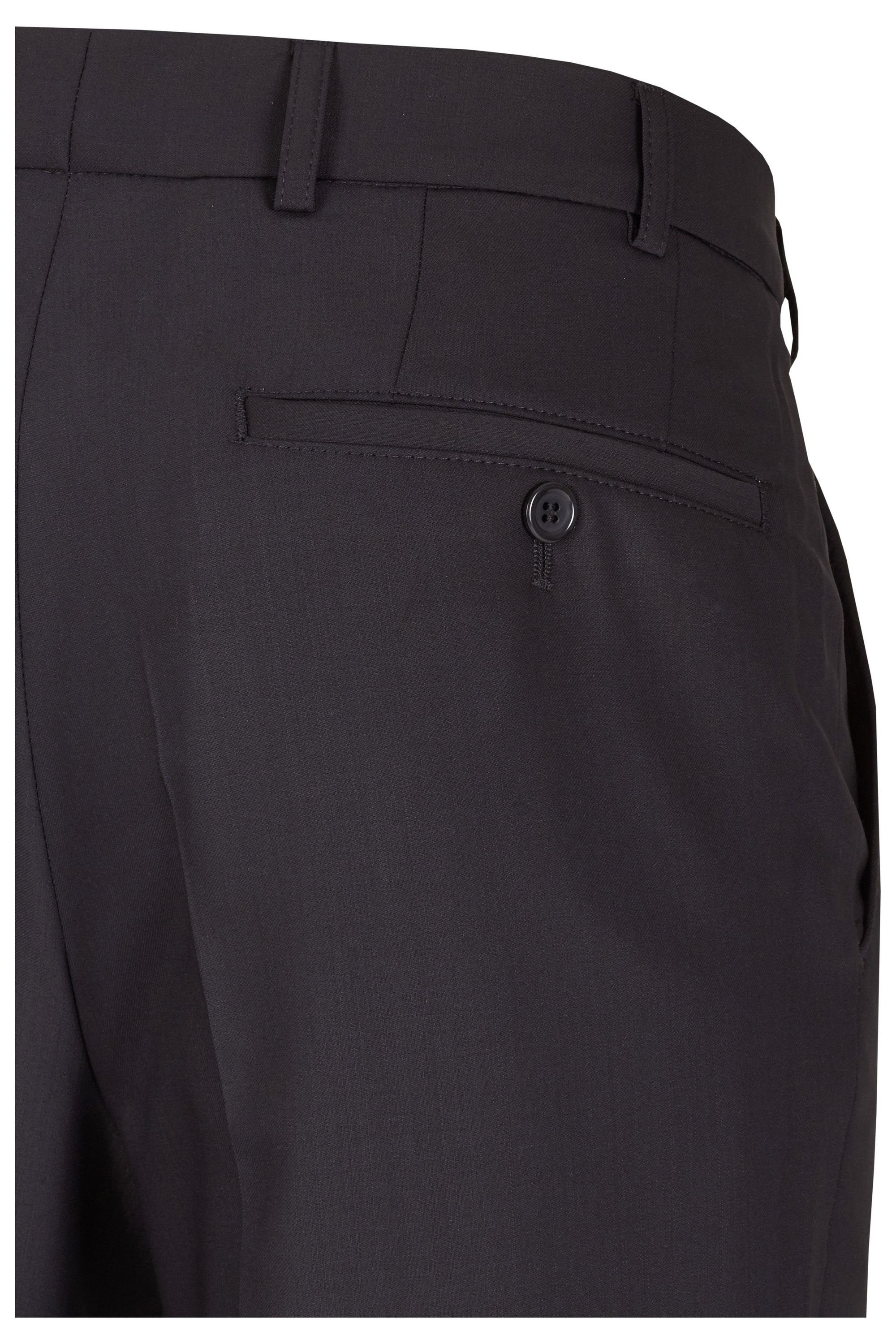 aubi: Stoffhose aubi Modern Fit Modell Anzughose Herren Front schwarz Flat Businesshose (50) 188