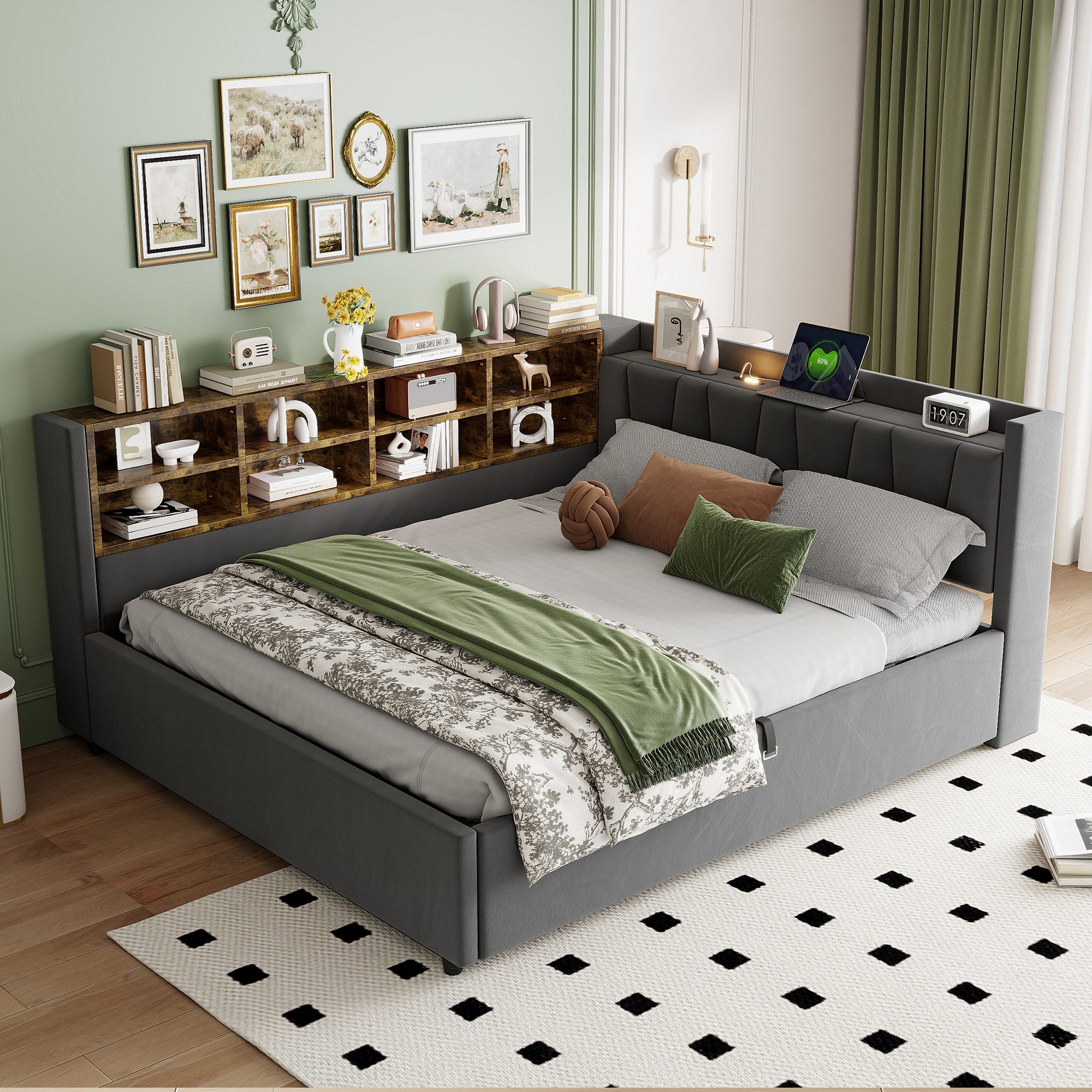 MODFU Schlafsofa Mit Hydraulischem Stauraum, Nachtlicht, USB & Typ-C Ladean günstig online kaufen