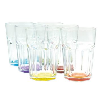 what the shop Gläser-Set Caipirinha Cocktailglas, farbiger Boden, transparent 300ml 6 Stück