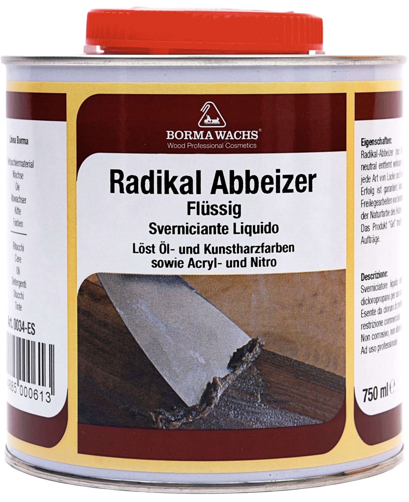 BORMA Abbeizer 0,750 Liter Flüssig Holzreiniger (Löst zuverlässig Farbschichten – auch bei alten, festen Lacken)
