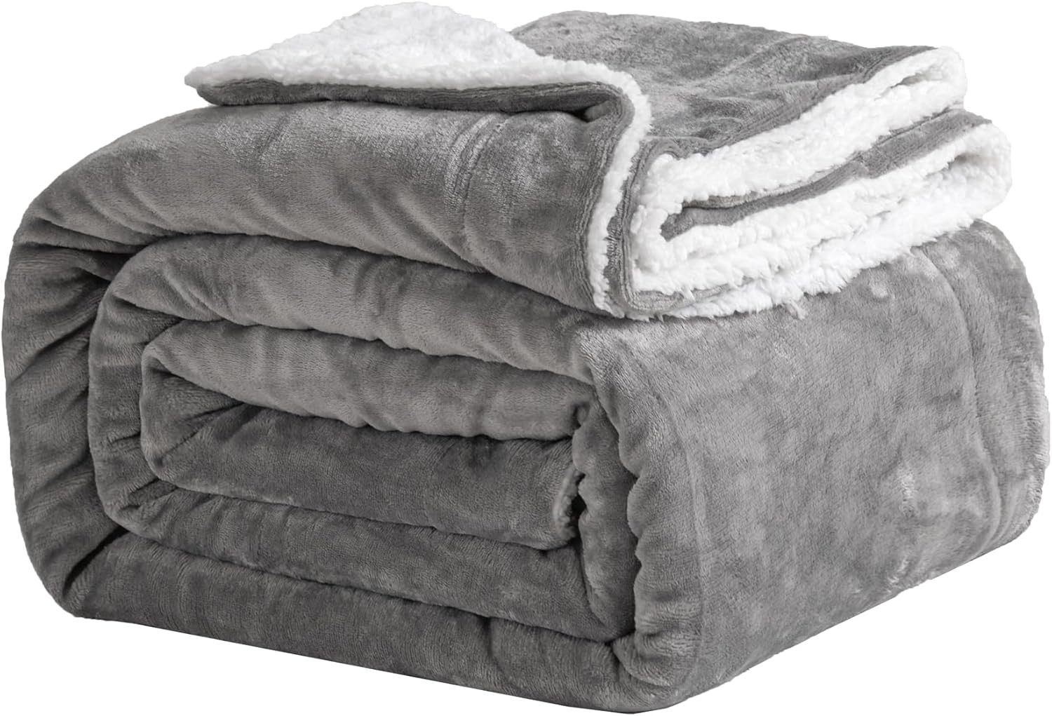 Wohndecke Kuschelige Wohndecke Fleecedecke mit Sherpa-Futter günstig online kaufen