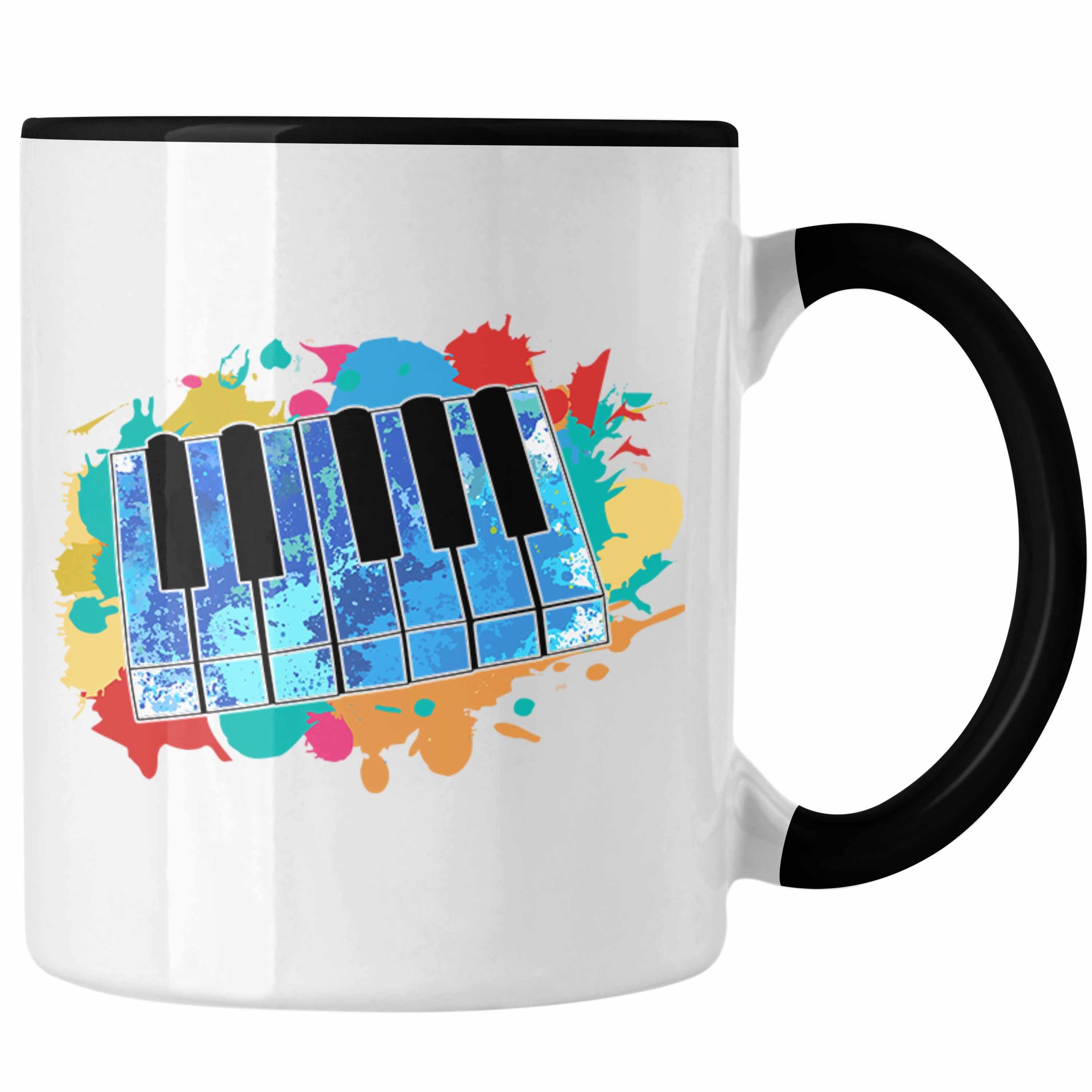 Trendation Tasse Keyboard Spieler Tasse Geschenk für Keyboarder Musiker Band Geschenkid Schwarz