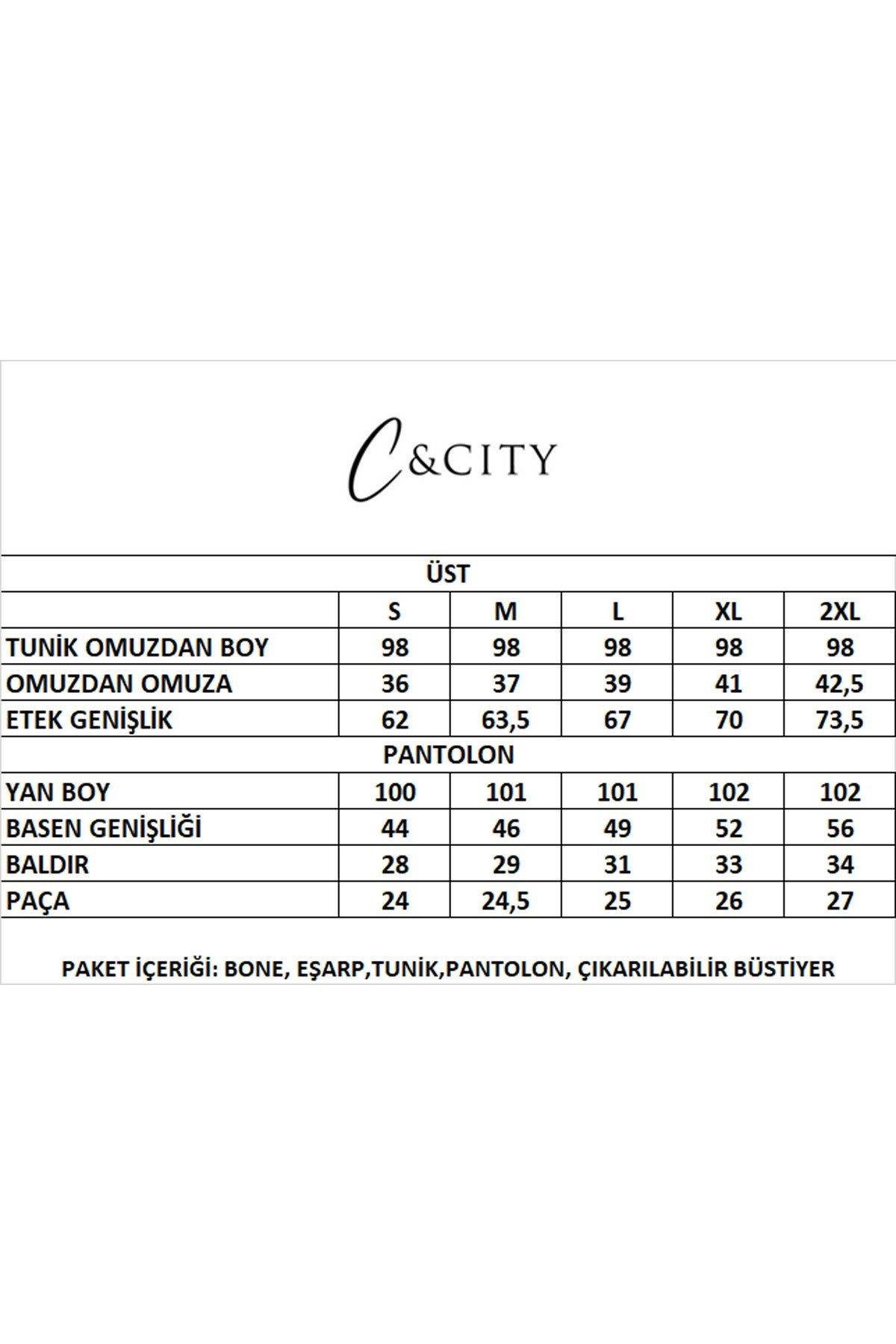 C&CITY Badeanzug Vollständige Abdeckung 4-teiliges Badeanzug-Set