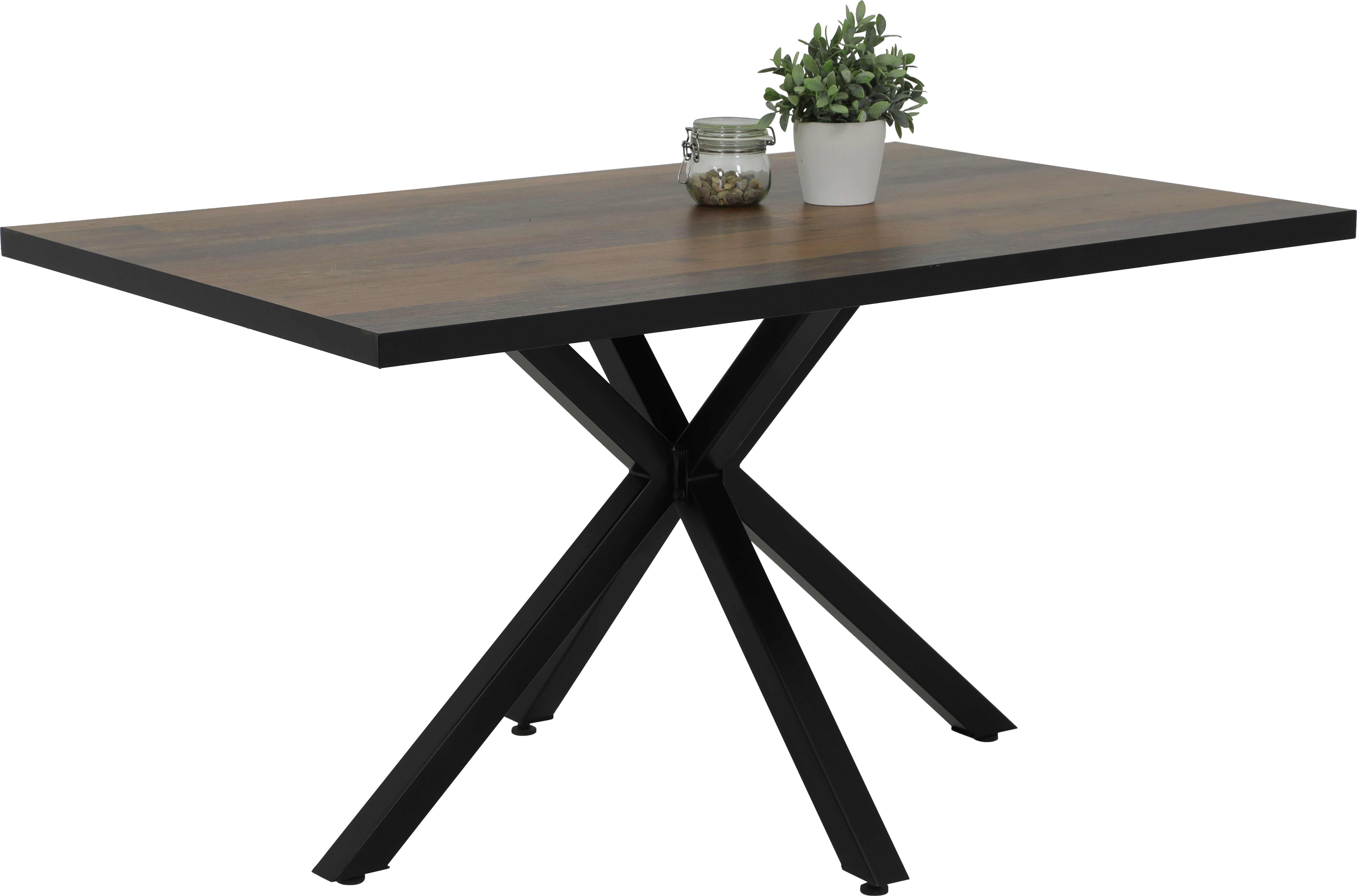 HELA Essgruppe SPREE, (4-tlg), Esstisch 140x90 cm mit Dickkante, Microfaserbezug